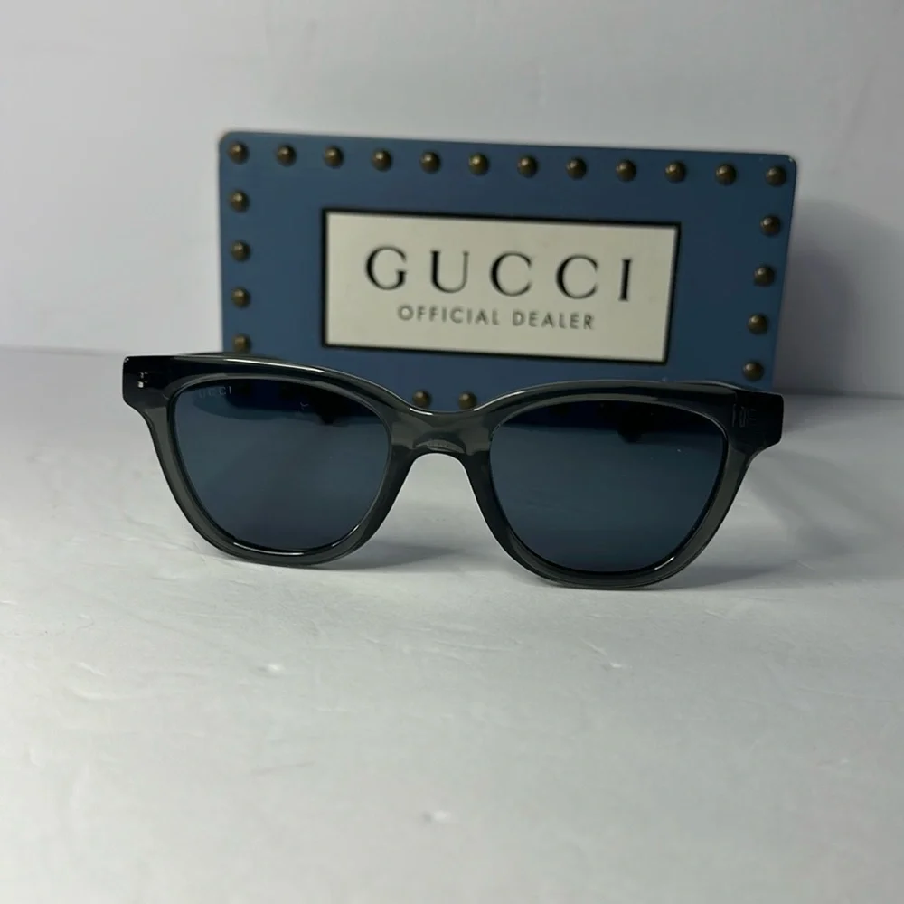 Gucci Sunglasses Gg1116s 003 Clear Gray- Blue Lenses 51-145
